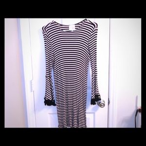 Pink and Black Striped Dress